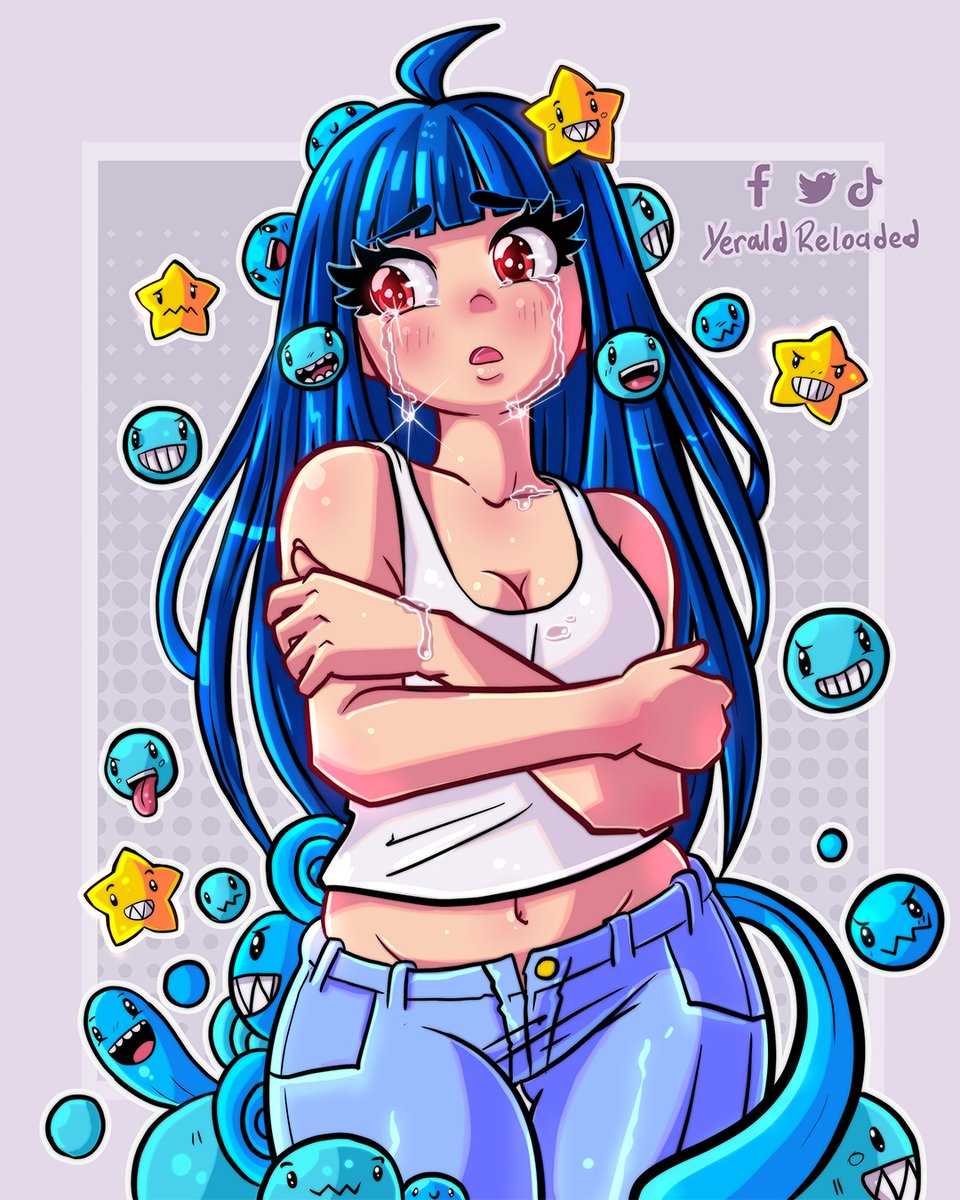 Every January 19th I draw Sofía, an OC I created to represent Blue Monday, the so called "saddest day of the year".
This is her second appearance, though nothing is set in stone.
#BlueMonday #OC #OriginalCharacter #DigitalArt #ClipStudioPaint  #CharacterDesign