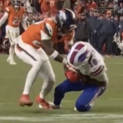 Tommy_Dangles72's tweet image. One of these was called a catch, the other was ruled an interception. The NFL is a goddamn joke