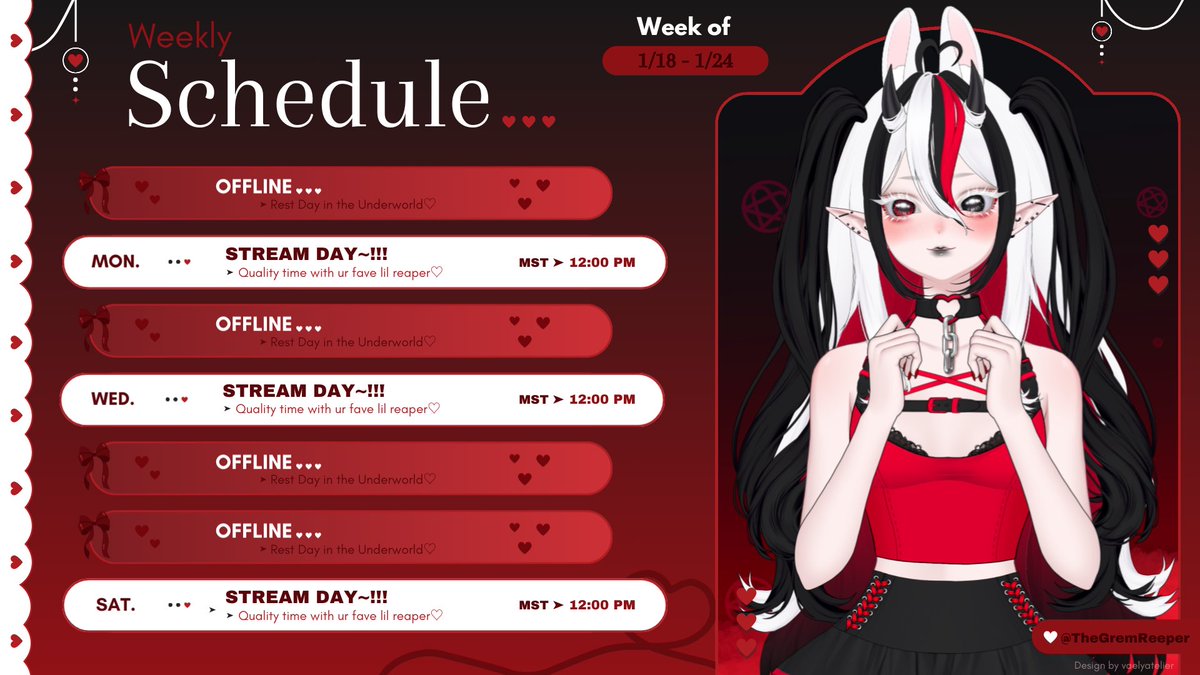 GASP another schedule?!

More collabs this week get ready~🩸