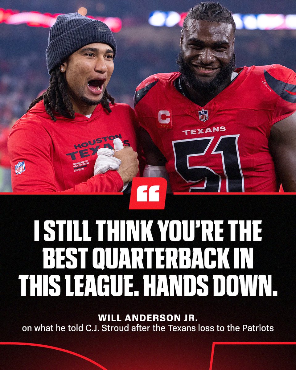 ESPNBET's tweet image. Will Anderson Jr. had C.J. Stroud's back after the Texans loss to the Patriots.