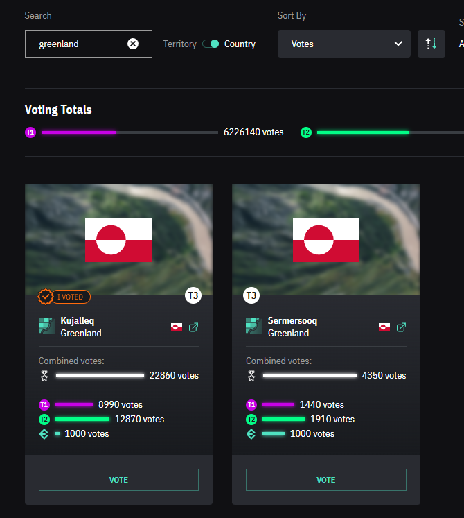 Bought some tiles on your island <a href="/TheVeVeZombie/">VeVe Z⭕️mbie🦇💙🌎E2</a> - We can meet in the middle :D Also we should open the T3 for greenland - #Earth2 #E2V1 #TakingOverGreenland