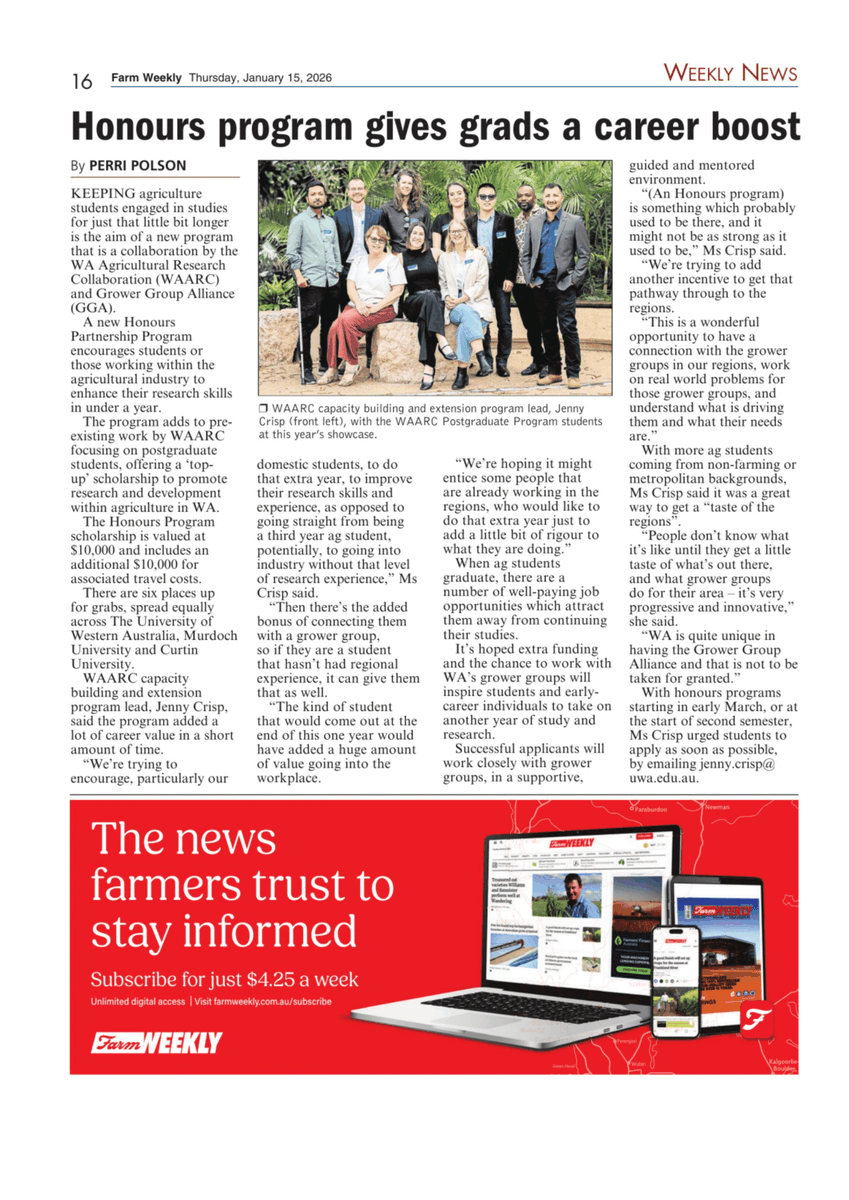 WA Agricultural Research Collaboration tweet media