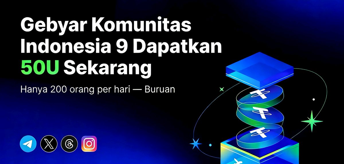 Musim Kegiatan Komunitas Indonesia Ke-9 sedang berlangsung! ✨  Selesaikan tugas dan langsung dapat 50U, mudah dan simpel!  Kuota terbatas 200 orang per hari — segera gabung komunitas kami!  TG Komunitas: t.me/BingXBahasa