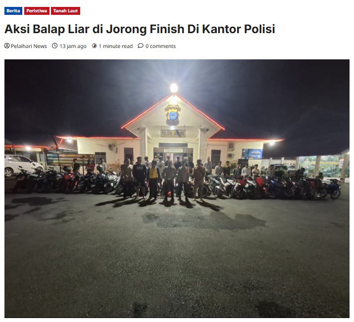 LautHumas's tweet image. Polsek Jorong, Polres Tanah Laut melaksanakan kegiatan penindakan balap liar (bali) di wilayah hukum Polsek Jorong sebagai upaya menjaga keamanan, keselamatan, ketertiban, dan kelancaran lalu lintas serta menciptakan situasi kamtibmas yang kondusif.