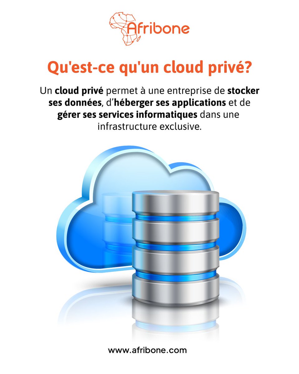 Afribone's tweet photo. Le Cloud privé, c’est le contrôle et la sécurité de vos données.

Afribone vous propose des solutions Cloud dédiées, flexibles et sécurisées pour votre entreprise.

Passez au Cloud privé avec Afribone.

#Afribone #CloudPrivé #DataCenter #SécuritéInformatique #SolutionsCloud https://t.co/JydAPV8hsJ