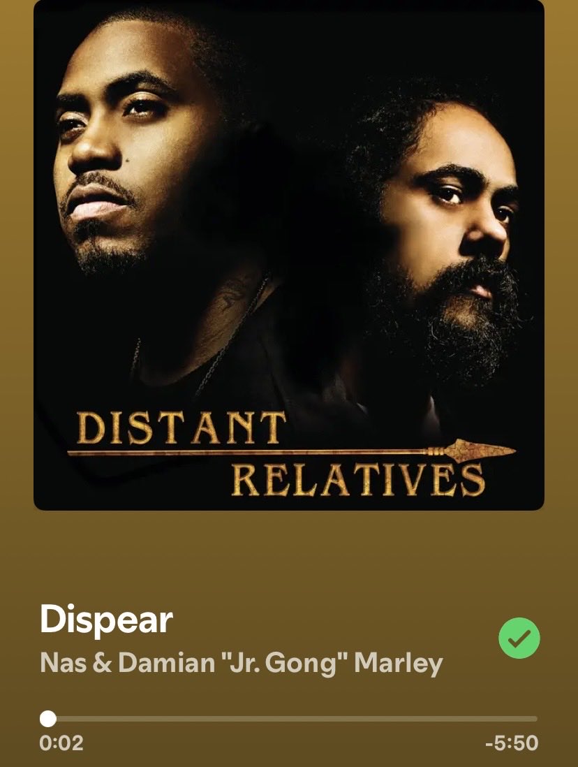 BlackBondGirl's tweet photo. @Nas went off on this song. #Dispear #distantrelatives https://t.co/OMGUktYvkf