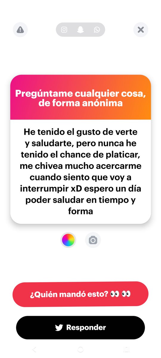 Ah caray 👀 Intrigada time👀 
Sal del anonimato y dime quién eres personita shiveada🤭