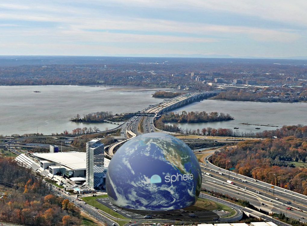 SpencerSays's tweet image. Big Saturday night announcement from Maryland Governor Wes Moore:
Maryland is working to bring a SPHERE (like the one in Vegas) to National Harbor, just south of DC along the Potomac in Prince George’s County.

This would be the 2nd sphere in the US. 
It would be smaller, about…