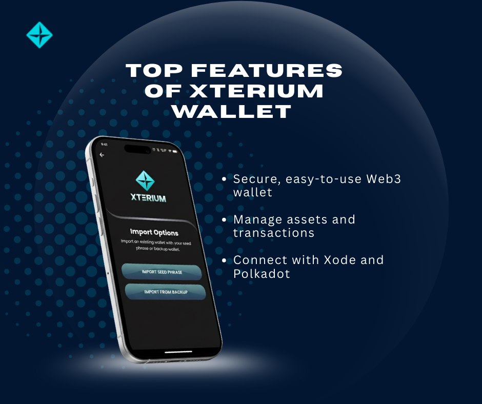 XteriumWallet's tweet photo. Xterium Wallet makes transactions effortless—securely manage assets, send transactions smoothly, and stay connected to XODE and Polkadot, all in one trusted wallet.
#XteriumWallet #XODE #Topfeatures https://t.co/u2odEVfcML