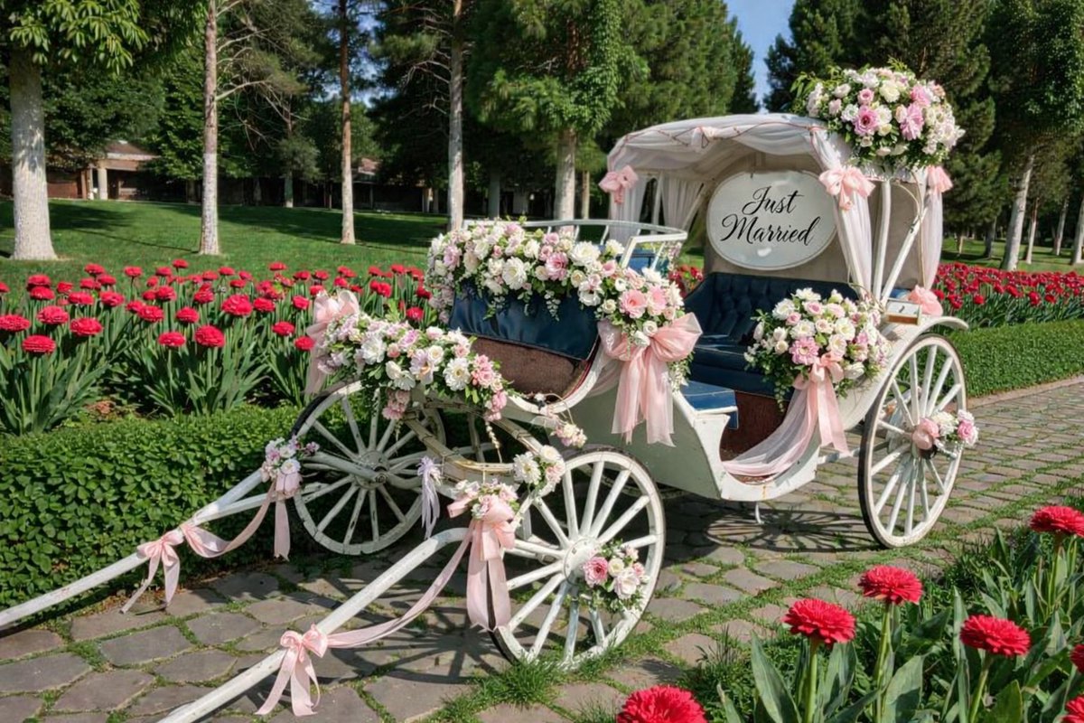 ウエディング馬車 tweet media