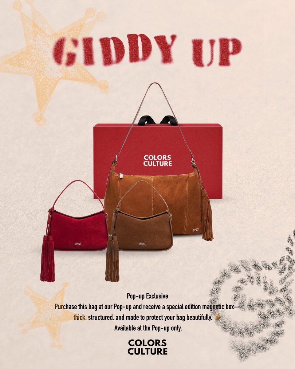 POP UP Exclusive 

GIDDY UP 🤠 — Wild West Meets Urban Chic ✨

🗓 29 January – 1 February 2026
 📍 Beacon Zone 2, 1st Floor, CentralWorld

#GiddyUp
#WildWestMeetsUrbanChic
#ColorsCulture