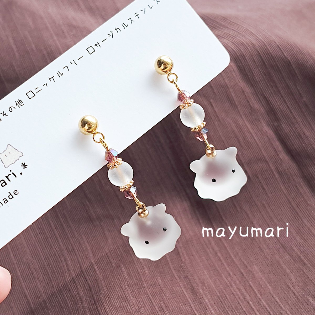 小さな和菓子めんだこちゃんの耳飾り🐙