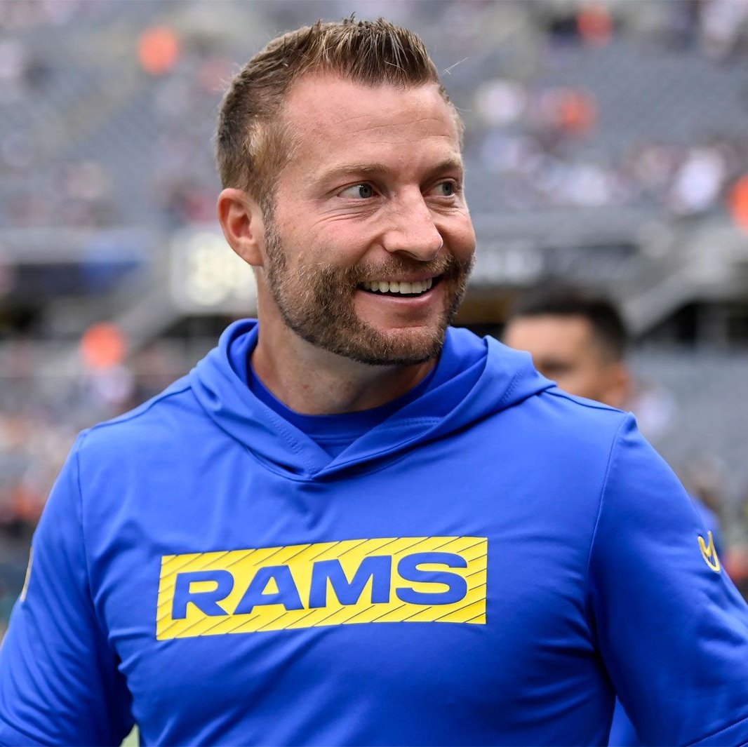 PerryALPHA's tweet image. Sean McVay looks like a white Kash Patel