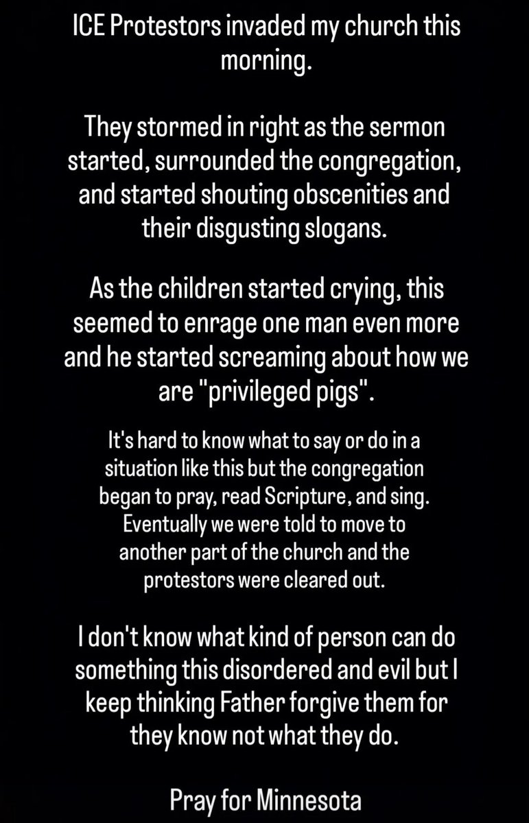 kangminjlee's tweet image. This was just posted by one of the members of the St. Paul church raided by a leftist anti-ICE mob today.

Even after they terrified the children present, they didn't stop threatening &amp;amp; screaming obscenities at the church members.

Demonic behavior. Unthinkably disgusting &amp;amp; vile.