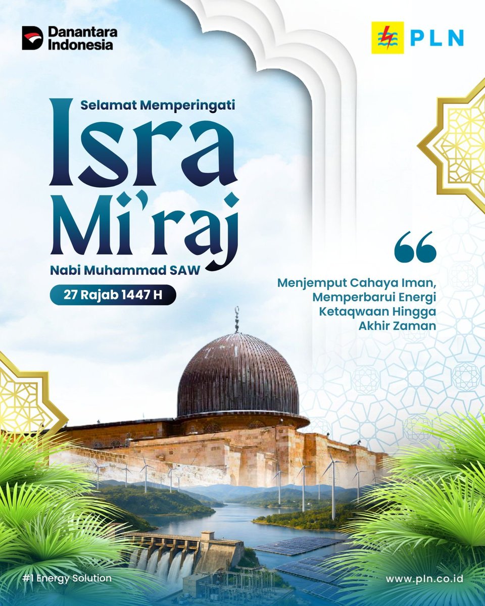 Selamat memperingati Isra Mi’raj Nabi Muhammad SAW, 27 Rajab 1447 Hijriyah.

Momentum perjalanan suci Rasulullah SAW menjadi pengingat untuk terus menjemput cahaya iman, memperbarui energi ketakwaan, dan terus melangkah dengan nilai kebaikan hingga akhir zaman.

Semoga keberkahan