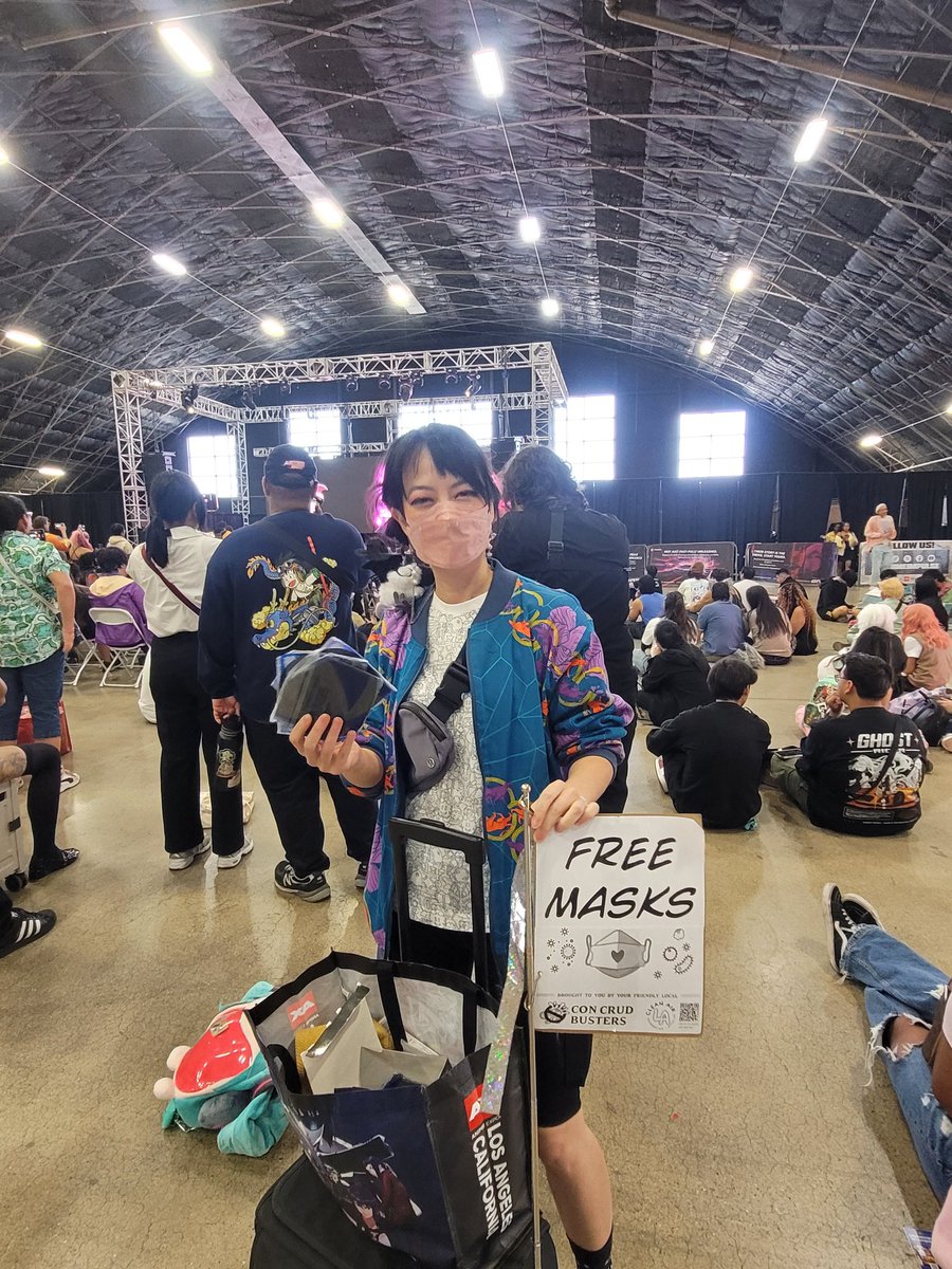 nickelpin's tweet image. Brought masks and tests distro with fellow Con-Crud Busters squad member to @animeimpulse in Pomona.
 Thanks to @CleanAirLA!!!