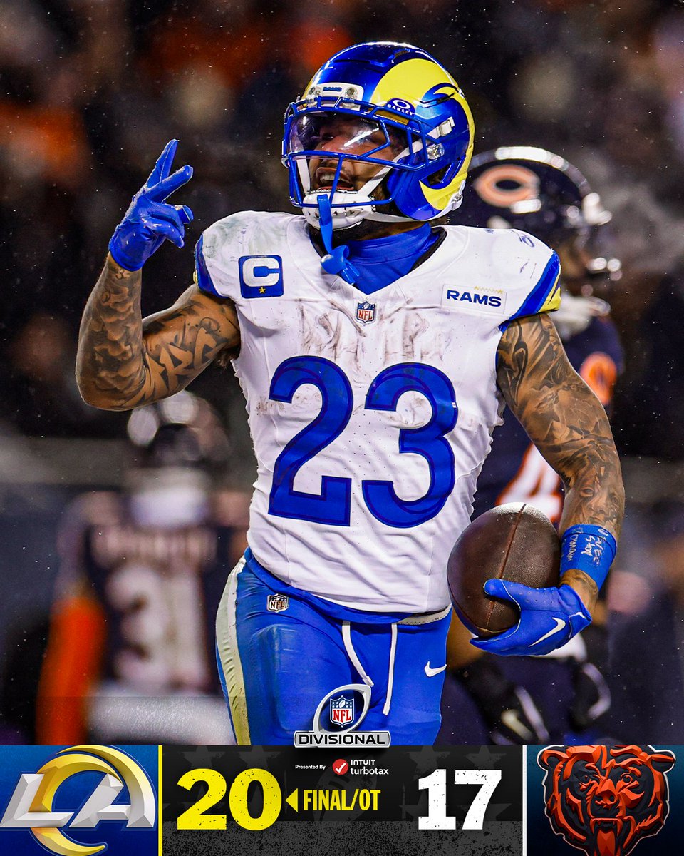 🏈 FINAL: ¡Los <a href="/RamsNFL/">Los Angeles Rams</a> ganan en Chicago en tiempo extra!
 #NFL #NFLPlayoffs #RamsHouse