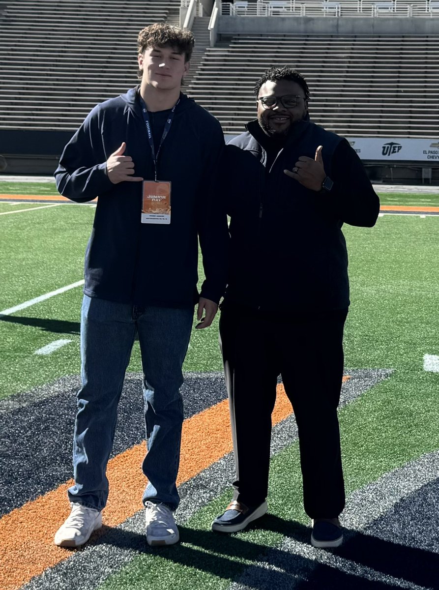 ParkerJamis0n's tweet image. Thank you @UTEPCoachCJones and the entire staff of @UTEPFB for hosting me at your Junior Day! I look forward to seeing you this spring! 

@CoachSWUTEP
@CoachBobbyDaly 

 #PicksUp 
#WinTheWest