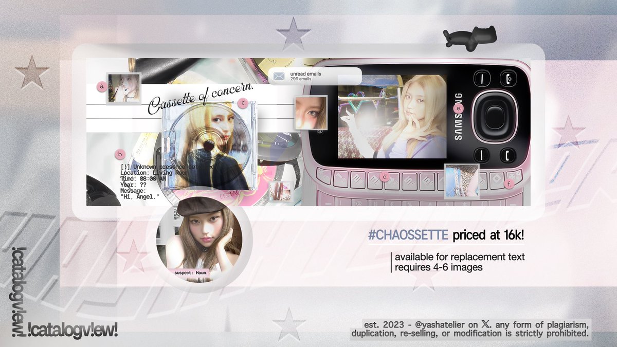 yashatelier's tweet image. help repost? thanks a bunch! 🗯️🎬

selamat pagi! yasha hari ini mau ngenalin 1 anak baru; CHAOSSETTE dan juga setup baru! mohon bantu ospeknya ya, teman-teman! x) dan kalau dirasa ada yang kurang aman, bisa hmu through DM. terima kasih banyak sebelumnya! 🤍 #zonauang