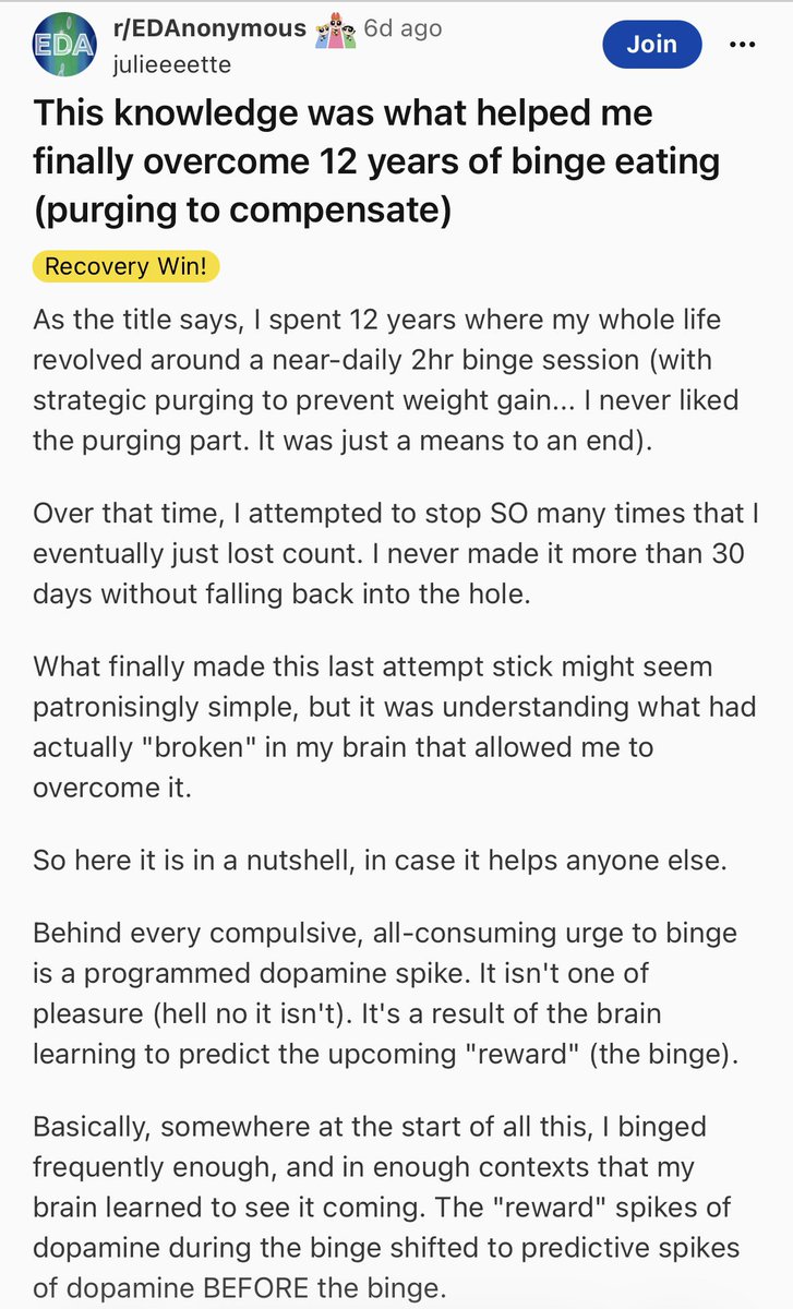 tiranyamisu's tweet image. Using my follower increase to show you guys this Reddit post I found on b/p recovery bc I thought it was interesting and not the usual ‘go outside for a walk! If you don’t want an Apple you’re not hungry!’ Shtick