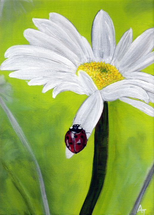 OVARTist's tweet image. Art of the Day! "Ladybug on a Daisy". Buy at: ArtPal.com/OVARTist?i=515…