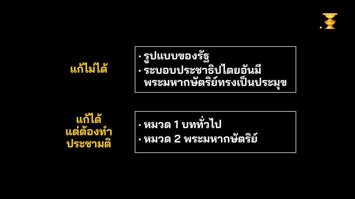 🔴ใครที่บอกว่า หมวด1-2 แก้ไม่ได้ เพราะมี ม.255 ล็อกไว้ นั่นคือ “การโกหก” นะครับ 

ม.255 ล็อกไว้เฉพาะเรื่อง “เปลี่ยนแปลงการปกครองและรูปแบบของรัฐ” ไม่ล็อกหมวด1-2 ทั้งหมด คนที่คิดจะแก้เรื่องเกี่ยวกับสถาบันฯยังสามารถทำได้

ส่วนกรณีที่คุณเท้งพูด….

#เลือกตั้ง69 #ประชามติ69