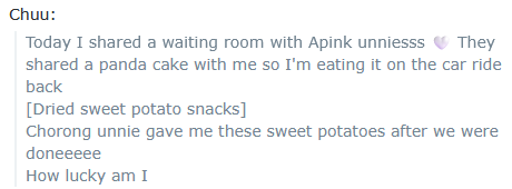 litell_johnn's tweet image. Chat highlights: Chuu gets the same waiting room as Apink and gets snacks from them (260118)

Text links:
reddit.com/r/LOONA/commen…