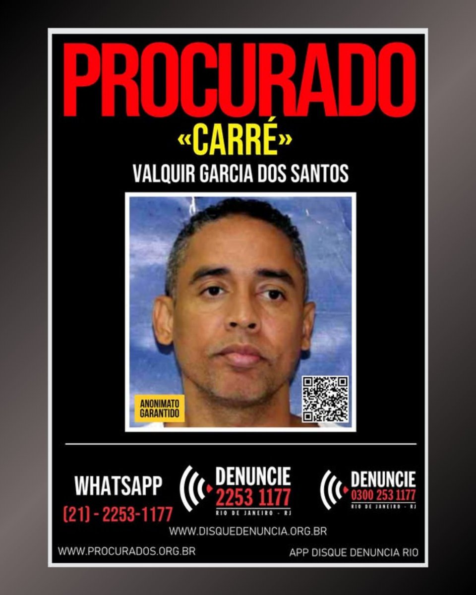 PProcurados's tweet photo. VALQUIR GARCIA DOS SANTOS, vulgo "Carré", de 50 anos, se encontra na condição de Evadido do Sistema Prisional, desde 17 de setembro de 2021.
Ele é um dos principais lideres da facção Amigos dos Amigos, e chefiava o Morro da Coroa em Santa Tereza. https://t.co/DSd8pz90U9