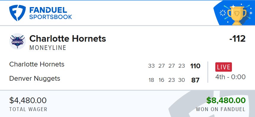 CLVProphets's tweet photo. $14,000 PROFIT TODAY 💰

Hornets ML -112 (4U) ✅

7 WINNERS IN A ROW 🤯

Pats -3 -122 (5U) ✅
Maryland ML -122 (5U) ✅
Broncos ML -118 (8U) ✅
Virginia -1.5 -115 (6U) ✅
Santa Clara ML -110 (5U) ✅
Talia Gibson ML -128 (4U) ✅

This is what a real heater looks like. https://t.co/noXOhWSDTG