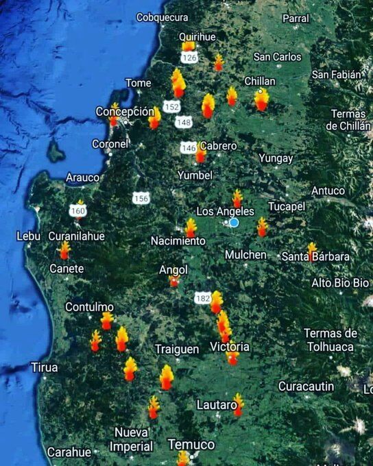 🇨🇱 🇦🇷 Esto sobrepasa la coincidencia: incendios sincronizados apenas 48 horas después de detectarse presencia de mochileros/turistas militares israelíes en la Patagonia. No son accidentes, es una agresión directa. 𝗘𝗦𝗧𝗔𝗠𝗢𝗦 𝗕𝗔𝗝𝗢 𝗔𝗧𝗔𝗤𝗨𝗘