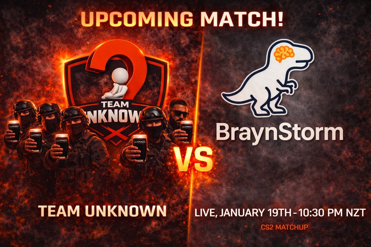 TeamUnknownCS2's tweet image. We'll keep it simple tonight. 

Live at twitch.tv/churchd0gg 8:30pm AEST/10:30 NZST 

#FearTheUnknown