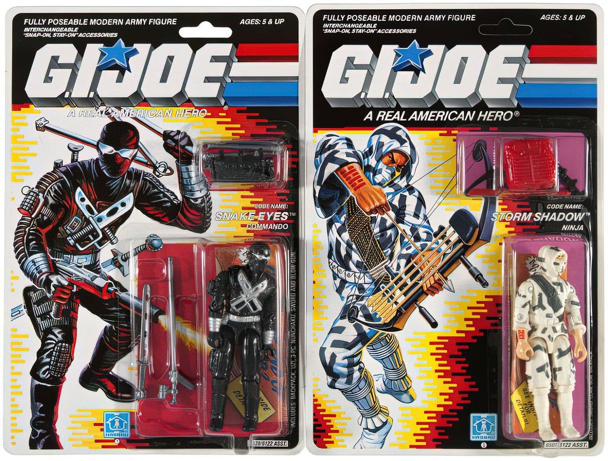 Snake Eyes v3 from 1989 and Storm Shadow v2 from 1988.