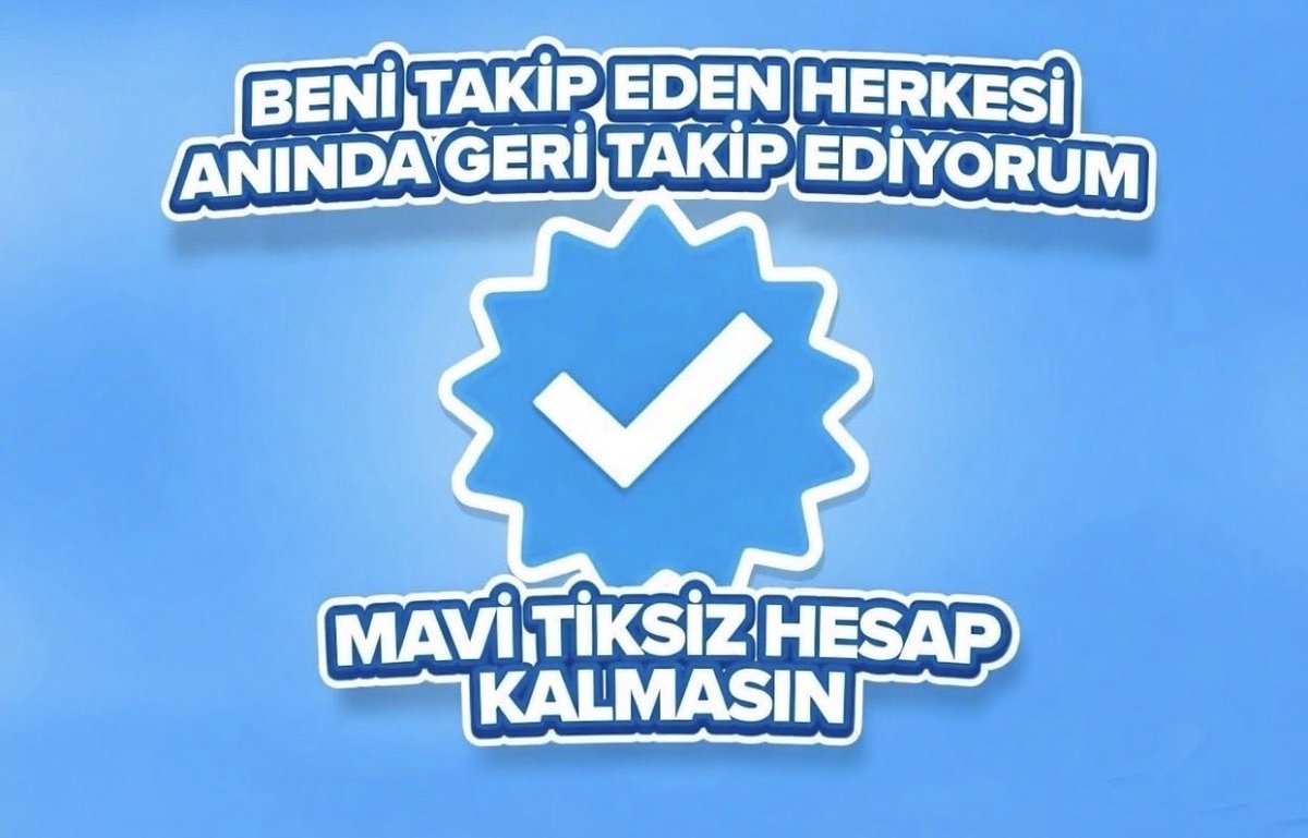 #MaviTik Etkileşim Zamanı Başladı! 🔥

250+ kişi seni takip edecek 🚀

✔️ Beni takip et  
✔️ Bu gönderiyi beğen  
✔️ Bir yorum bırak (ne yazdığın önemli değil, yeter ki yaz)  
✔️ Retweet yap  
✔️ Takip ettiğim için seni de geri takip ediyorum  

🩵