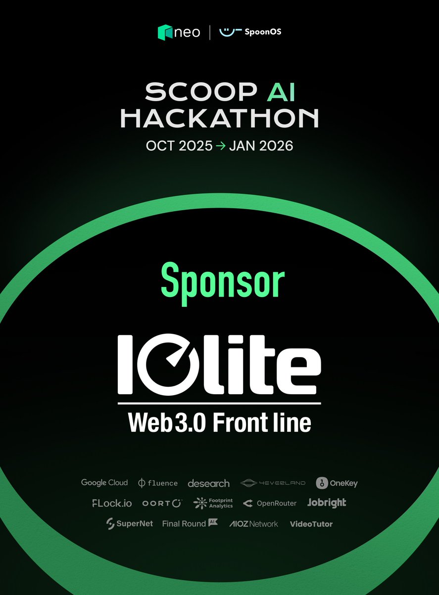 SpoonOS_ai's tweet image. 🎉 Welcome @Iolite_japan a sponsor of the Scoop AI Hackathon: Tokyo Bowl!  

Co-hosted by @Neo_Blockchain and SpoonOS, the hackathon explores how AI and blockchain can come together to build a more transparent, efficient, and inclusive foundation for the Sentient Economy.