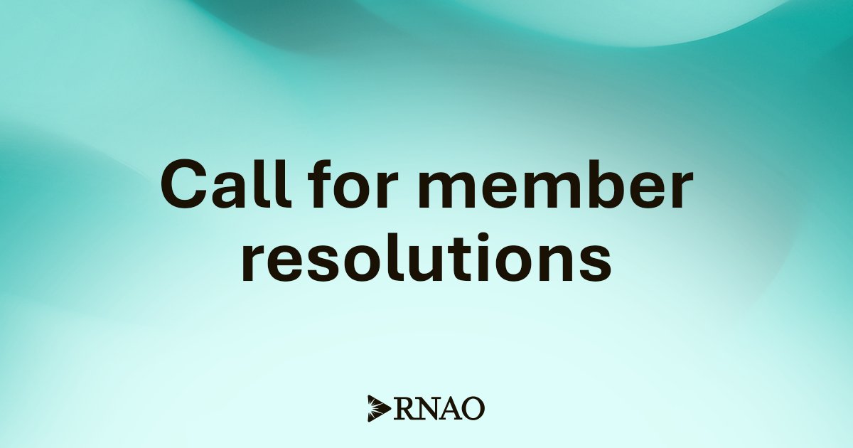 RNAO's tweet image. 🚨NURSES: It’s time to submit your resolutions for #RNAOAGM 2026!
#RNs, #NPs &amp;amp; nursing students who submit resolutions raise the profile of the issues that matter most to them.  
Send in your submission by Jan. 31 midnight: MyRNAO.ca/callfor2026res…