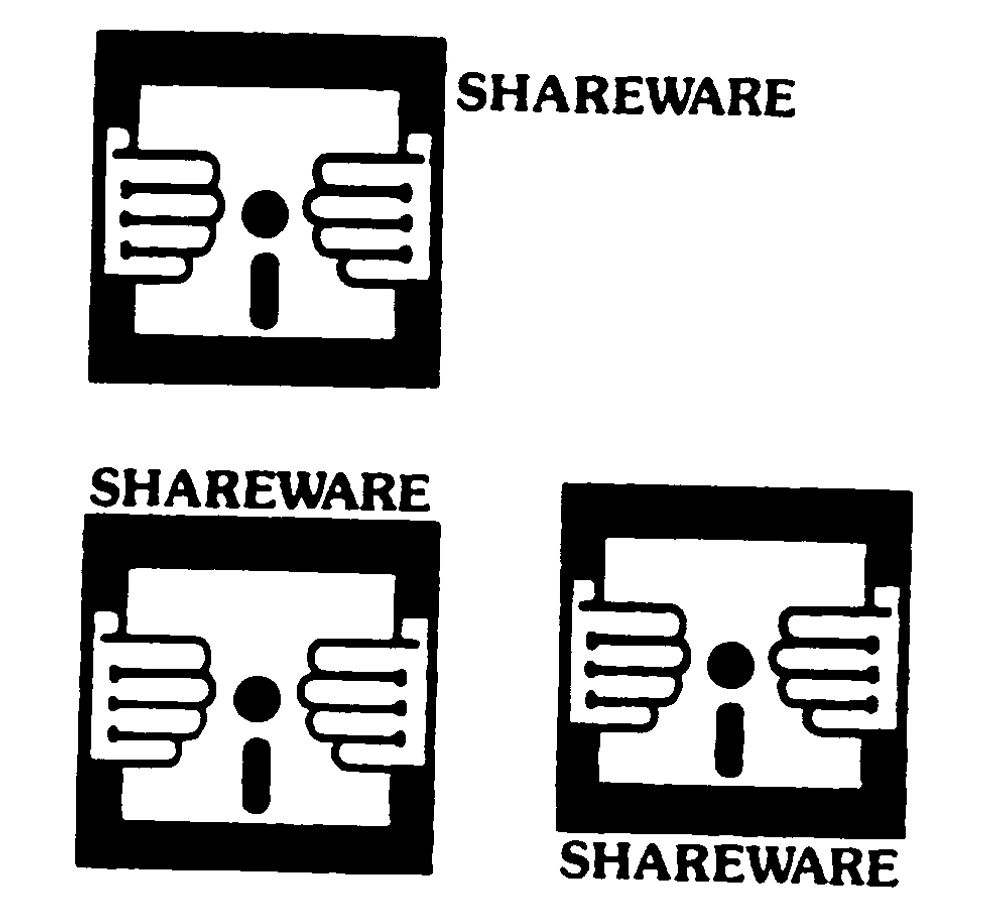The worst logo I've seen in a while. This was a registered trademark of the «Shareware Marketing» company based in the UK. The logo was supposed to depict a floppy disk being passed from one person to another.

trademarks.ipo.gov.uk/ipo-tmcase/pag…