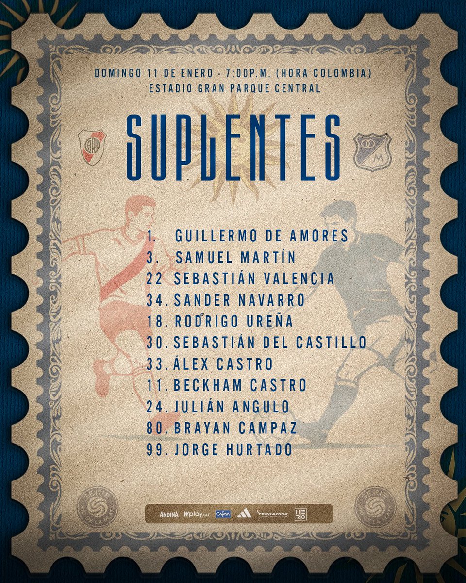 MillosFCoficial's tweet image. ▶ ¡Nuestro XI Inicial! 📋

Duelo de Millonarios en el Parque Central. Así salimos vs River Plate. ¡DALE EMBAJADOOOOOR! Ⓜ️👊