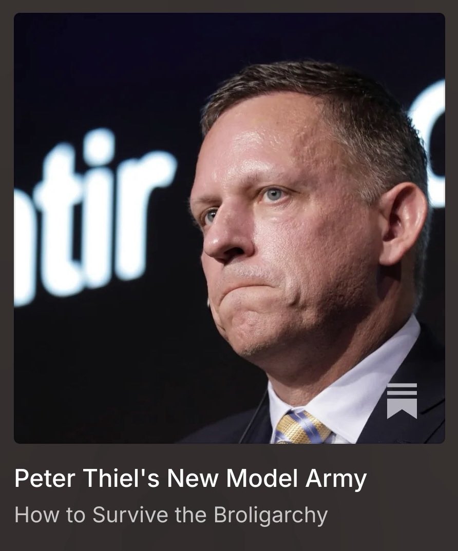 carolecadwalla's tweet image. NEW: The Palantirisation of the UK military is a national security disaster.

Peter Thiel is now the third wheel in the US-UK ‘special relationship’.

1/