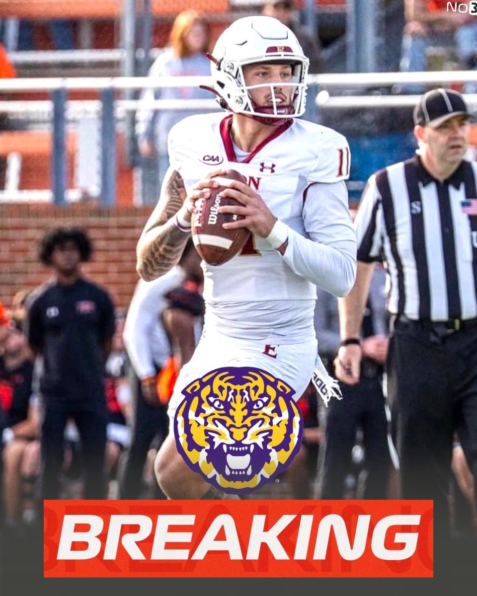 No3sports's tweet photo. 🚨NEWS: Elon University transfer QB Landen Clark has committed to LSU, he tells @PeteNokos_ 

Clark threw for 2,321 yards and 18 TDs in two seasons at Elon University

The Tigers have their QB for 2026 🔥 https://t.co/9FmfMTTmEN