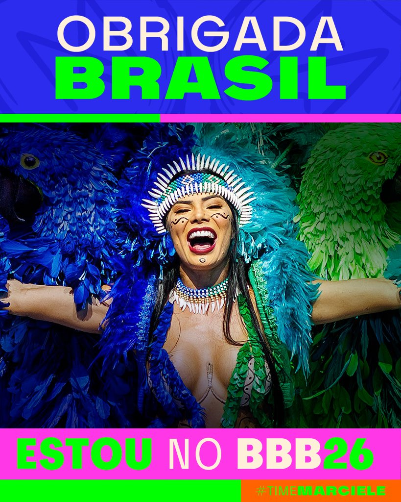 MarcieleAlb's tweet image. MARCIELE ESTÁ NO #BBB26 🪇

Isso é sobre raiz, resistência e representatividade: a cultura nortista chegando ao BBB26.

Essa vitória não é só minha. É de cada pessoa que acreditou, que sonhou junto comigo, do meu Boi Caprichoso, dos meus ancestrais, do povo Munduruku, das…