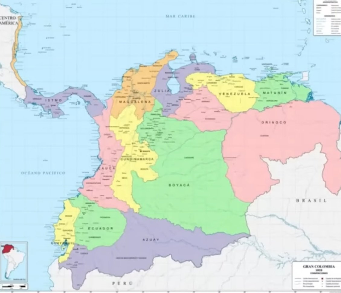 Mapa postado pelo Presidente Petro da Colômbia, alegando ser a futura Gran Colômbia. Parte da Amazônia brasileira no mapa... alow Itamarati... e a soberania brasileira? Vamos responder ao Petro?