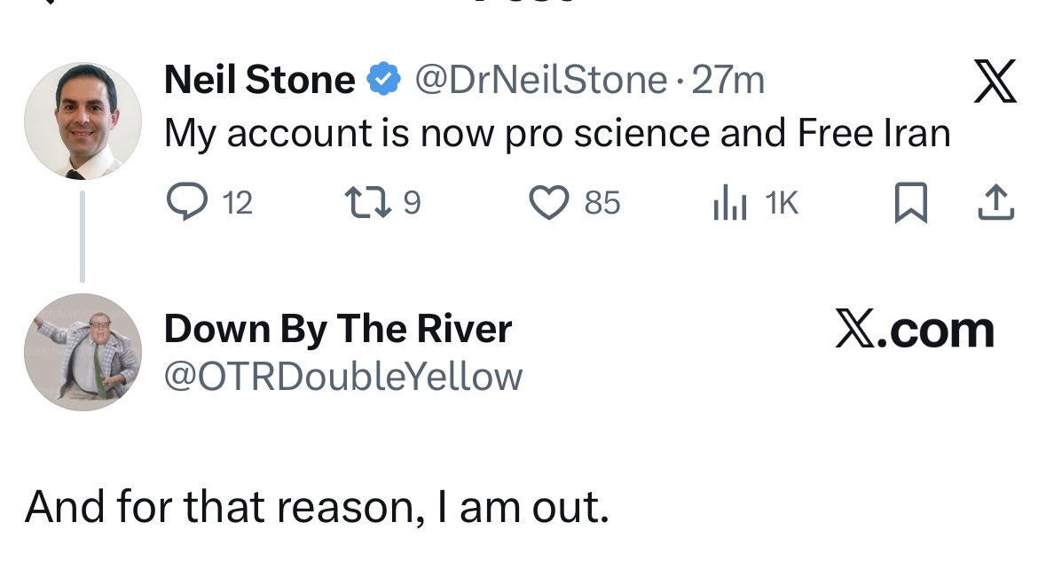 DrNeilStone's tweet photo. Another anti science, pro IRGC follower gone 

See ya https://t.co/Dg4FlG3dqZ