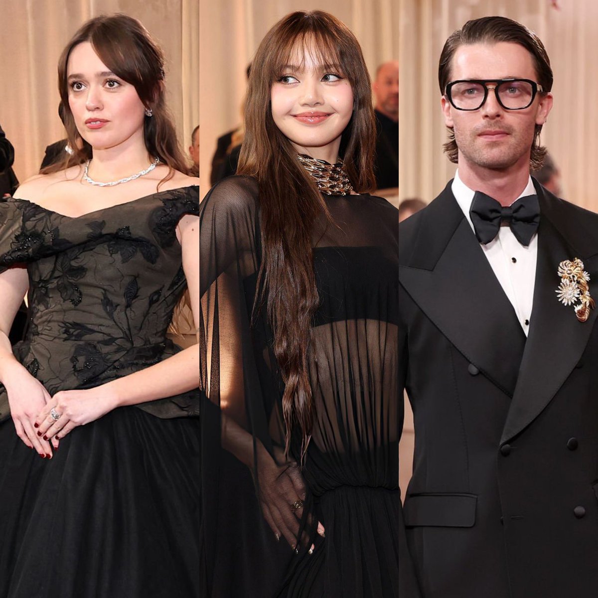 btf0327's tweet image. The white lotus cast dressed up ALL BLACK today