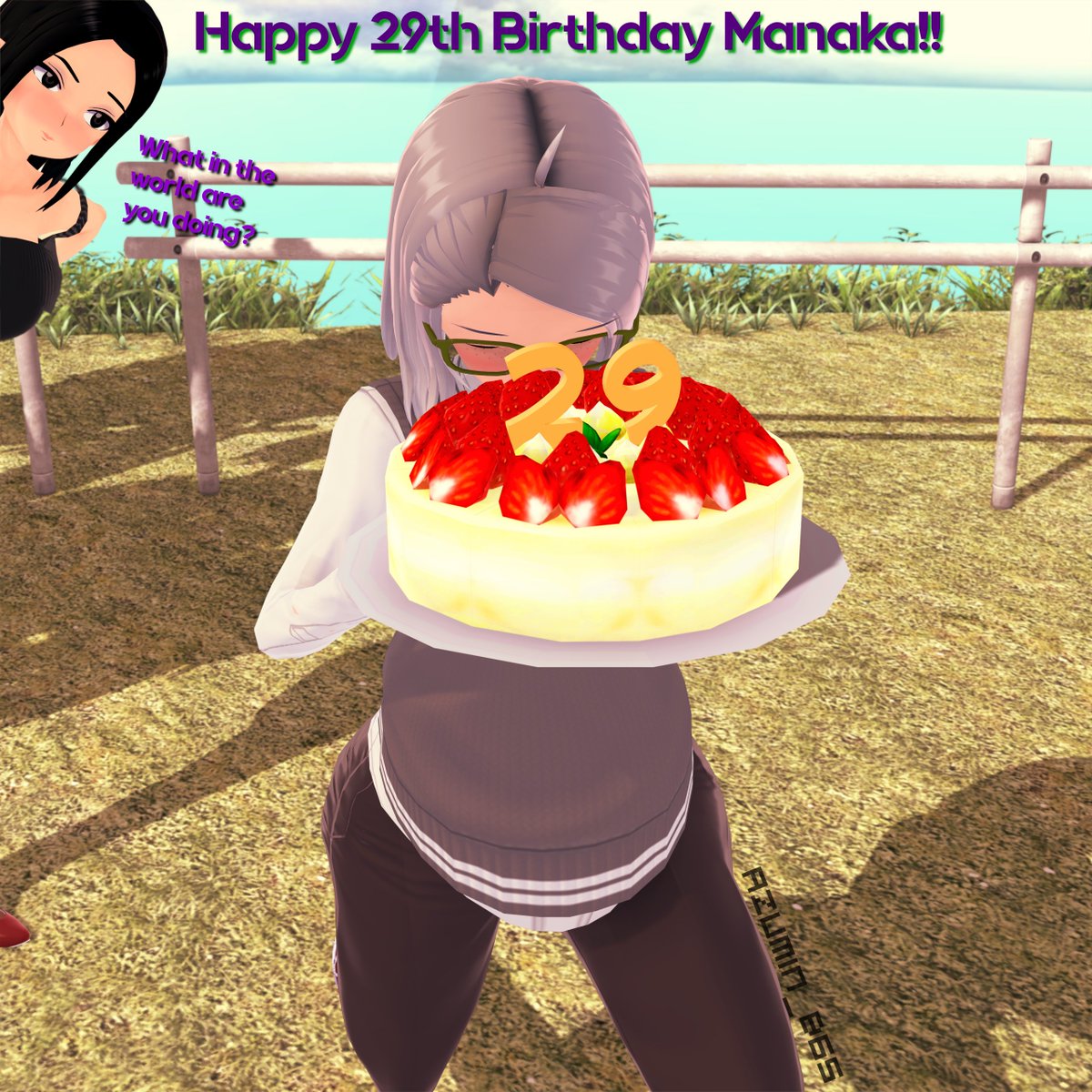 Azumin_B65's tweet image. It is @Manaka473's birthday so luna presents a cake as a gift! Though it raises an eyebrow of a newcomer...

Happy 29th birthday Manaka! Hope it was a good one! You'll be in the walker soon.