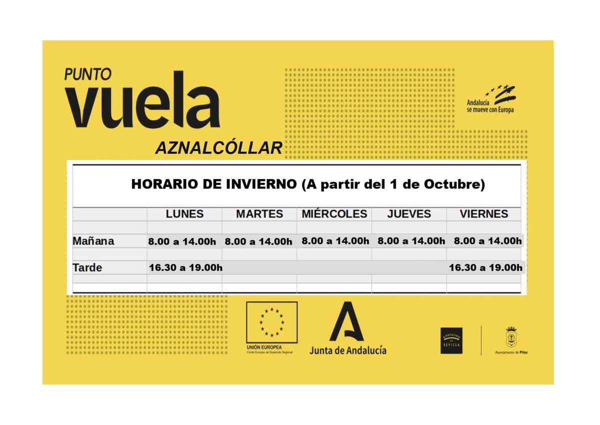 HORARIO DEL PUNTO VUELA