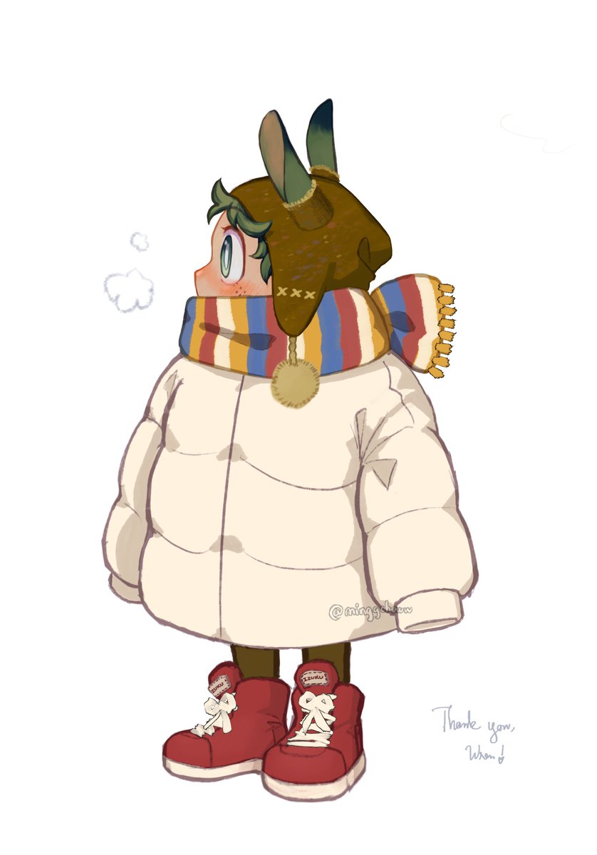 minggchoww's tweet image. babybun in the snow ⛄️ 
#deku
