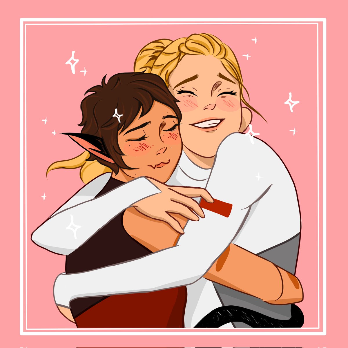 veiled_marni's tweet image. quick doodle 👩🏾‍❤️‍💋‍👩🏼
#catradora #fanart