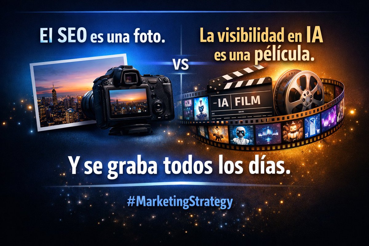 El SEO es una foto.
La visibilidad en IA es una película.

Y se graba todos los días.

#MarketingStrategy