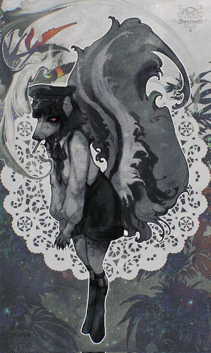 syrenatte's tweet image. me but chibi (I'm not used to drswing em chibis)