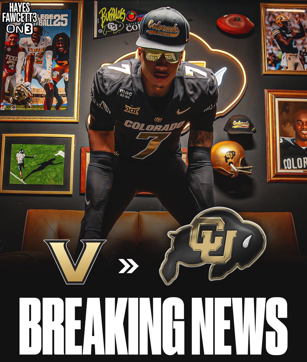 Hayesfawcett3's tweet image. BREAKING: Vanderbilt transfer safety Randon Fontenette has Committed to Colorado, he tells @On3sports

He’s totaled 124 tackles, 13 PD, 3.5 sacks, 1 FF, 1 INT, and 1 TD through 2 seasons

Will have 1 year of eligibility left

on3.com/transfer-porta…
